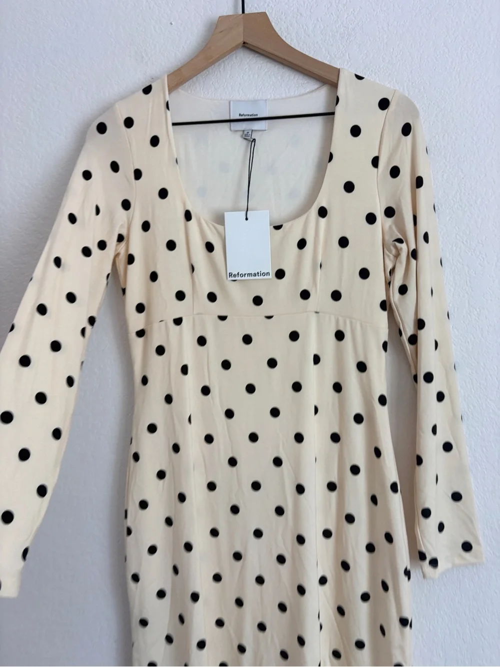 Reformation Davi Knit Dress in Sundae Dot - Picture 12 of 14